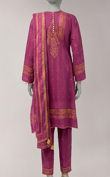 Junaid Jamshed Raspberry Rose Lawn Suit | Pakistani Lawn Dress in USA- Image 2
