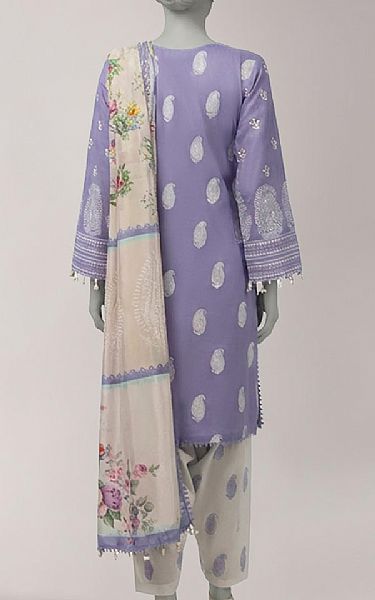 Junaid Jamshed Lavender Lawn Suit | Pakistani Lawn Dress in USA- Image 2