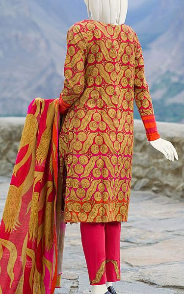 Junaid Jamshed Magenta Cambric Suit | Pakistani Dresses in USA- Image 2