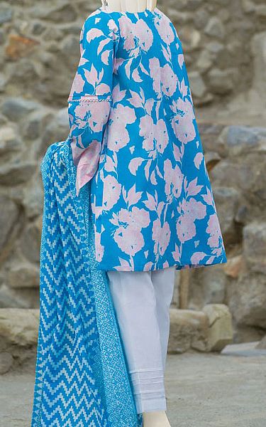 Junaid Jamshed Turquoise Cambric Suit | Pakistani Dresses in USA- Image 2