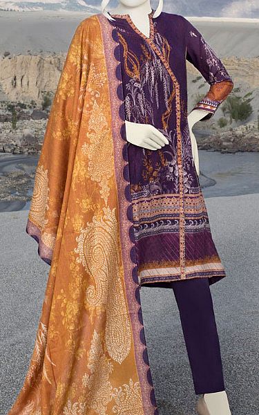 Junaid Jamshed Indigo Karandi Suit | Pakistani Dresses in USA- Image 1