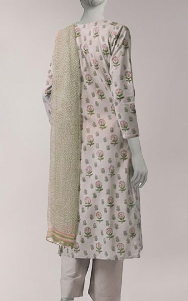 Junaid Jamshed Pastel Grey Lawn Suit | Pakistani Lawn Dress in USA- Image 2