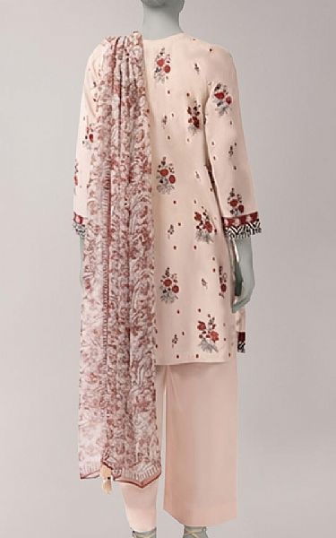 Junaid Jamshed Pale Pink Lawn Suit | Pakistani Lawn Dress in USA- Image 2