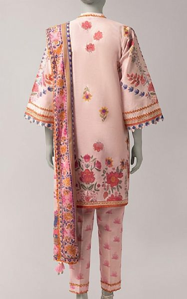 Junaid Jamshed Light Pink Lawn Suit | Pakistani Lawn Dress in USA- Image 2