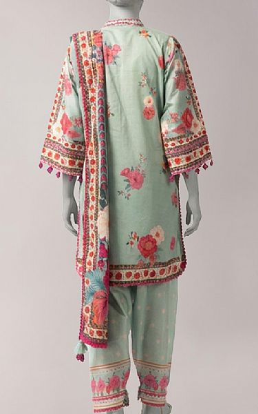 Junaid Jamshed Summer Green Lawn Suit | Pakistani Lawn Dress in USA- Image 2