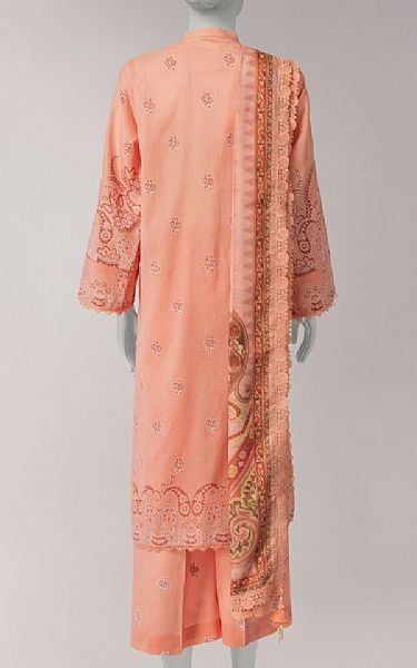 Junaid Jamshed Peach Lawn Suit | Pakistani Lawn Dress in USA- Image 2