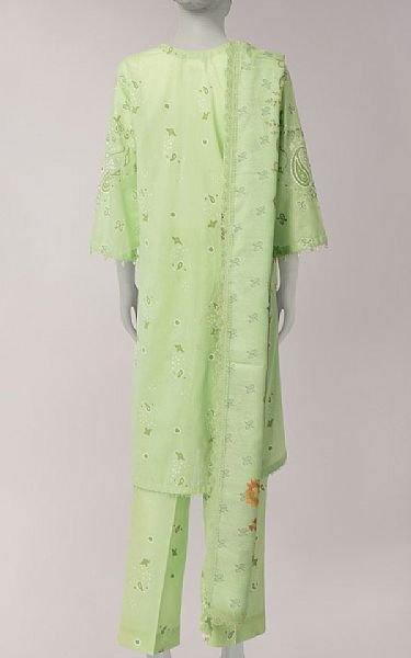 Junaid Jamshed Pale Olive Lawn Suit | Pakistani Lawn Dress in USA- Image 2
