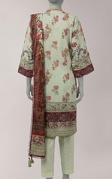 Junaid Jamshed Pale Green Lawn Suit | Pakistani Lawn Dress in USA- Image 2