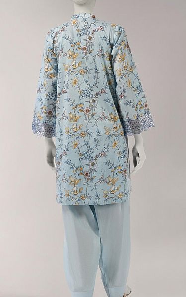 Junaid Jamshed Light Blue Lawn Suit (2 pcs) | Pakistani Lawn Dress in USA- Image 2