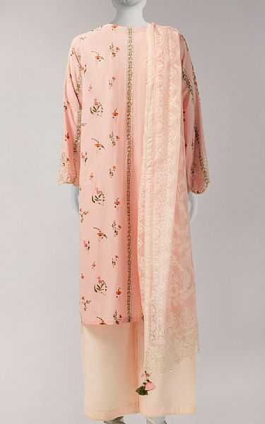 Junaid Jamshed Cavern Pink Lawn Suit | Pakistani Lawn Dress in USA- Image 2