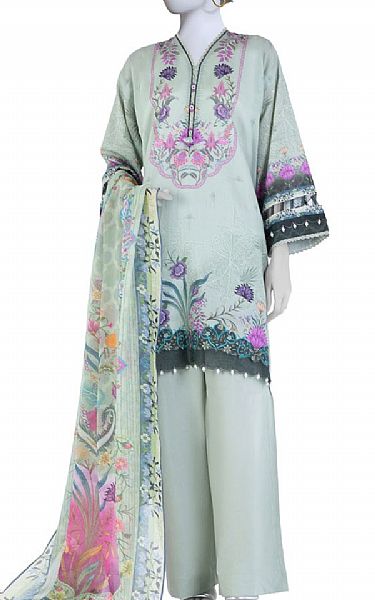 Junaid Jamshed Sea Mist Lawn Suit | Pakistani Lawn Dress in USA- Image 1