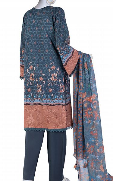 Junaid Jamshed Pickled Bluewood Lawn Suit | Pakistani Lawn Dress in USA- Image 2