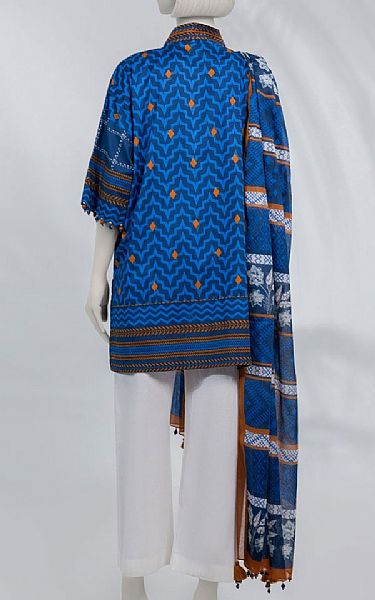 Junaid Jamshed Blue Lawn Suit (2 pcs) | Pakistani Lawn Dress in USA- Image 2