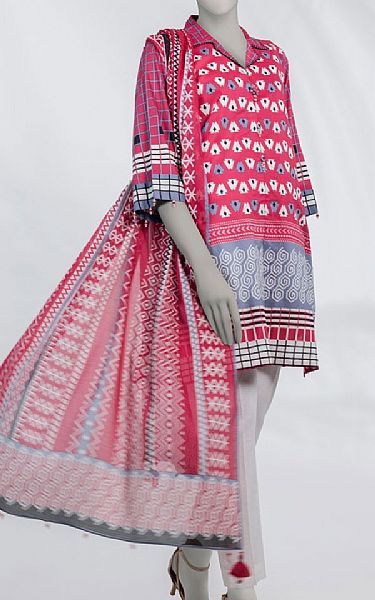 Junaid Jamshed Pink Lawn Suit (2 pcs) | Pakistani Lawn Dress in USA- Image 1