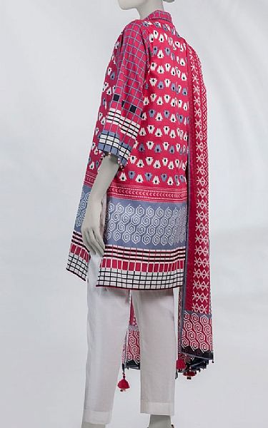 Junaid Jamshed Pink Lawn Suit (2 pcs) | Pakistani Lawn Dress in USA- Image 2