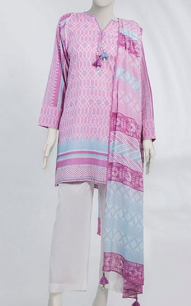 Junaid Jamshed Pink Pearl Lawn Suit (2 pcs) | Pakistani Lawn Dress in USA- Image 1
