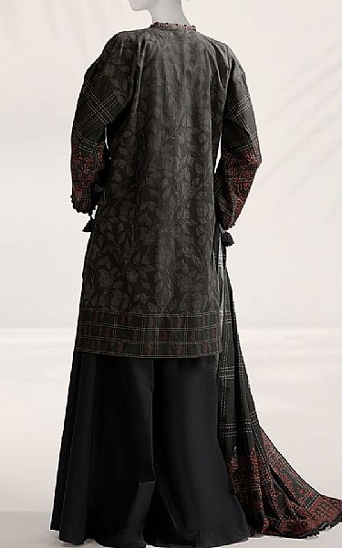 Junaid Jamshed Dark Grey Cambric Suit (2 pcs) | Pakistani Lawn Dress in USA- Image 2