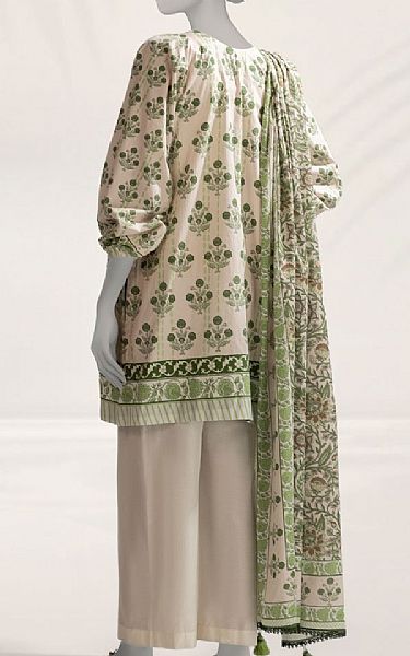 Junaid Jamshed Off White Cambric Suit (2 pcs) | Pakistani Lawn Dress in USA- Image 2