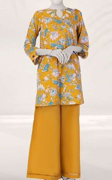 Junaid Jamshed Mustard Liminal Suit (2 pcs) | Pakistani Lawn Dress in USA- Image 1