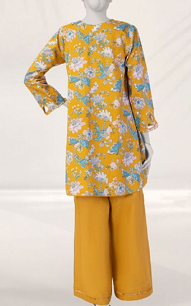 Junaid Jamshed Mustard Liminal Suit (2 pcs) | Pakistani Lawn Dress in USA- Image 2