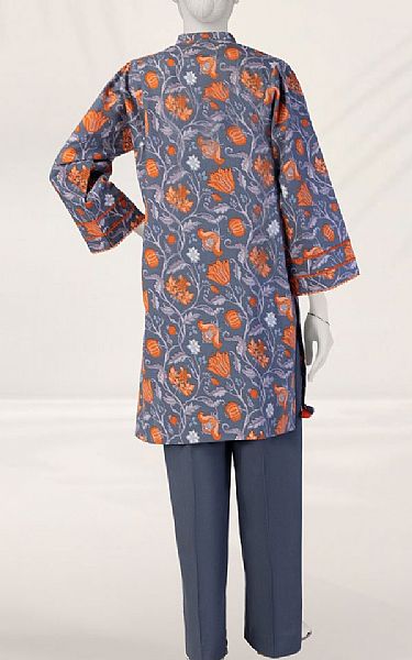 Junaid Jamshed Slate Grey Liminal Suit (2 pcs) | Pakistani Lawn Dress in USA- Image 2