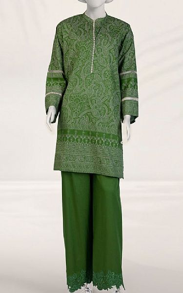 Junaid Jamshed Green Cambric Suit (2 pcs) | Pakistani Lawn Dress in USA- Image 1