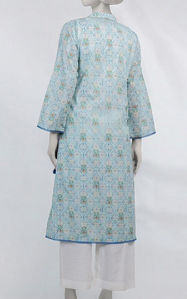 Junaid Jamshed Light Blue Lawn Kurti | Pakistani Lawn Dress in USA- Image 2