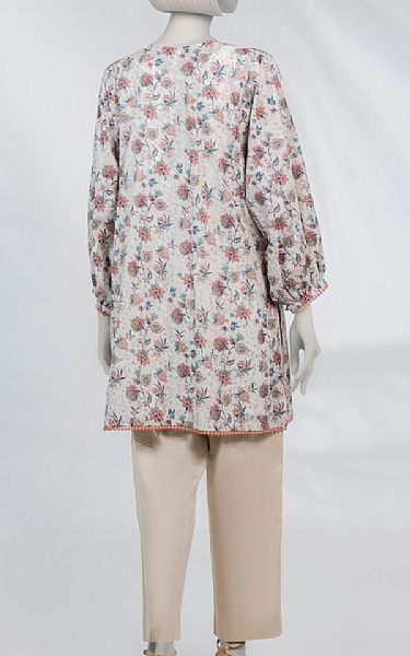 Junaid Jamshed Off White Lawn Kurti | Pakistani Lawn Dress in USA- Image 2