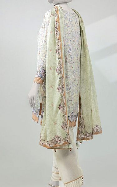 Junaid Jamshed Green Mist Lawn Suit | Pakistani Lawn Dress in USA- Image 2