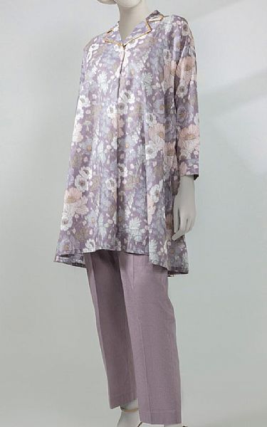 Junaid Jamshed Pastel Purple Lawn Suit (2 pcs) | Pakistani Lawn Dress in USA- Image 1