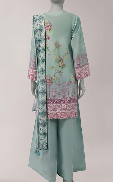 Junaid Jamshed Spanish Green Lawn Suit | Pakistani Lawn Dress in USA- Image 2