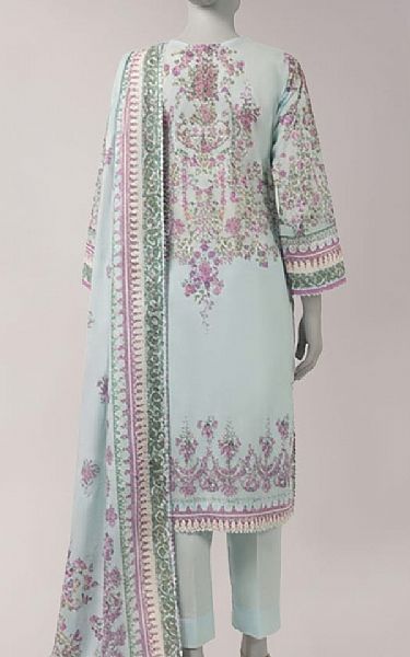 Junaid Jamshed Pale Blue Lawn Suit | Pakistani Lawn Dress in USA- Image 2