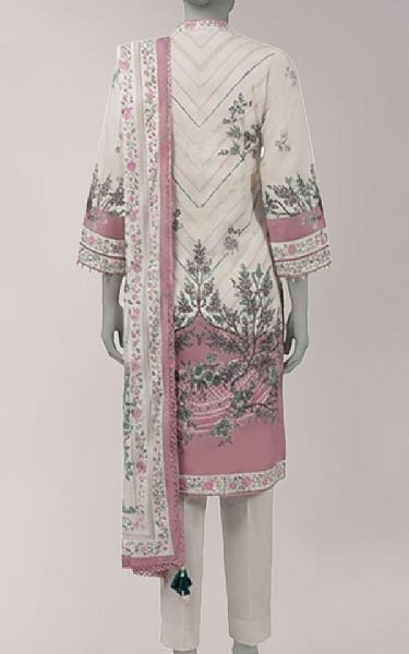 Junaid Jamshed Ivory Lawn Suit | Pakistani Lawn Dress in USA- Image 2