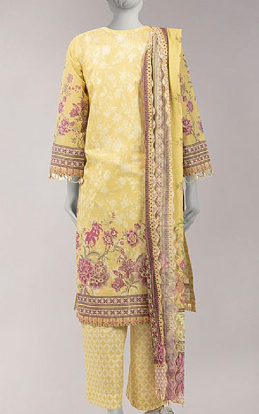 Junaid Jamshed Yellow Lawn Suit | Pakistani Lawn Dress in USA- Image 2