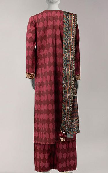 Junaid Jamshed Wine Lawn Suit | Pakistani Lawn Dress in USA- Image 2