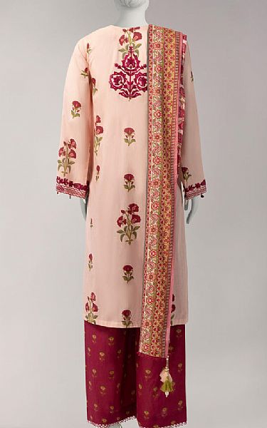 Junaid Jamshed Oyster Pink Lawn Suit | Pakistani Lawn Dress in USA- Image 2