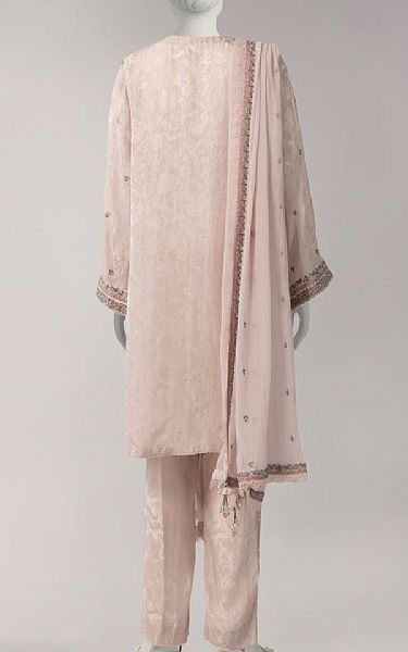Junaid Jamshed Oyster Pink Jacquard Suit | Pakistani Lawn Dress in USA- Image 2