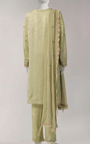 Junaid Jamshed Olive Jacquard Suit | Pakistani Lawn Dress in USA- Image 2