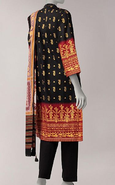 Junaid Jamshed Black Lawn Suit | Pakistani Lawn Dress in USA- Image 2