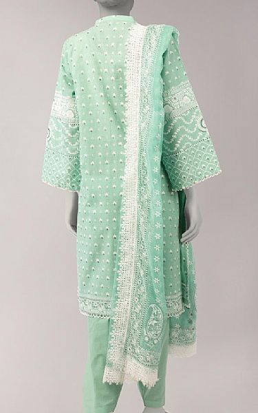 Junaid Jamshed Mint Green Lawn Suit | Pakistani Lawn Dress in USA- Image 2