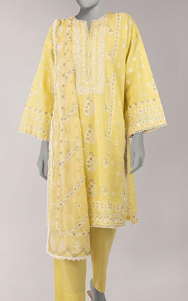 Junaid Jamshed Yellow Lawn Suit | Pakistani Lawn Dress in USA- Image 1