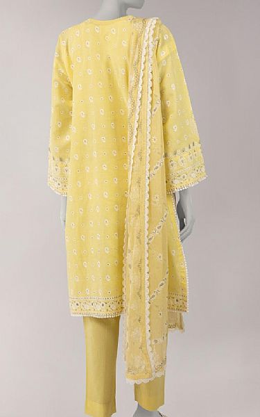 Junaid Jamshed Yellow Lawn Suit | Pakistani Lawn Dress in USA- Image 2