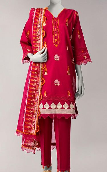 Junaid Jamshed Crimson Lawn Suit | Pakistani Lawn Dress in USA- Image 1