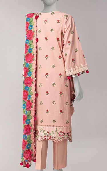 Junaid Jamshed Pale Pink Lawn Suit | Pakistani Lawn Dress in USA- Image 2