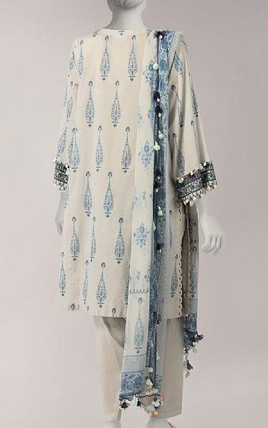 Junaid Jamshed Grey Lawn Suit | Pakistani Lawn Dress in USA- Image 2