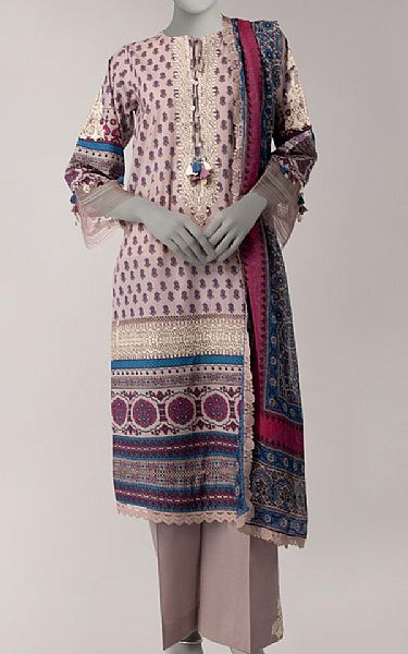 Junaid Jamshed Cavern Pink Lawn Suit | Pakistani Lawn Dress in USA- Image 1