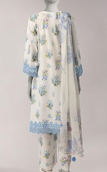 Junaid Jamshed Off White Lawn Suit | Pakistani Lawn Dress in USA- Image 2