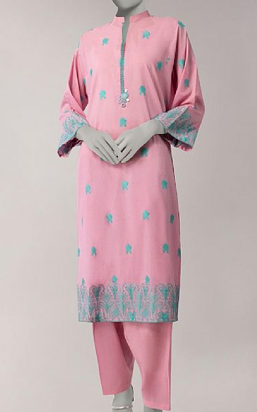 Junaid Jamshed Sea Pink Lawn Suit (2 pcs) | Pakistani Lawn Dress in USA- Image 1