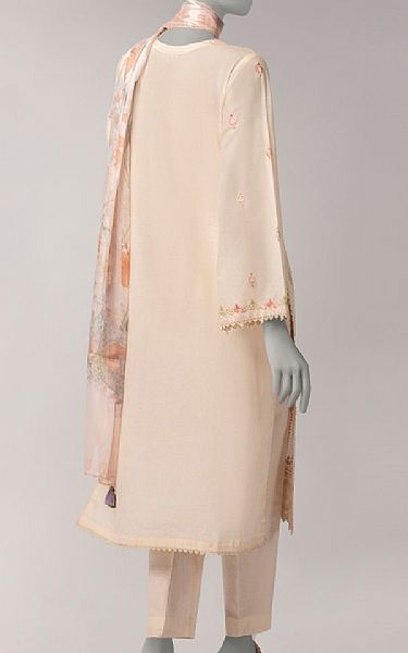 Junaid Jamshed Peach Lawn Suit | Pakistani Lawn Dress in USA- Image 2