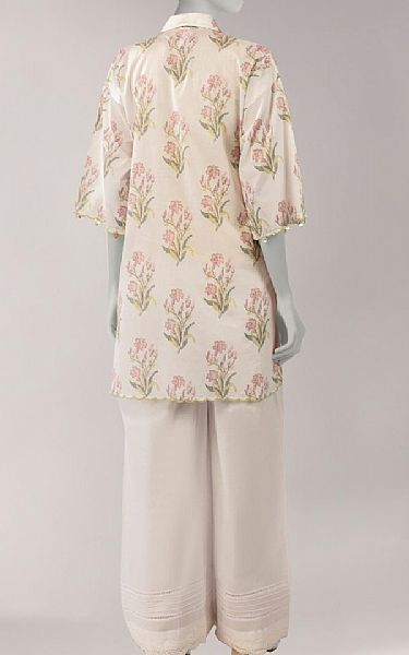 Junaid Jamshed Ivory Lawn Kurti | Pakistani Lawn Dress in USA- Image 2